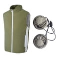 thumbnail image 2 of Verano Enfriamiento de carga Transpirable Absorbente de sudor Enfriamiento Refrigeración Chaleco Ropa de secado rápido Enfriamiento Verde XL Soledad Chaleco de ventilador de enfriamiento, 2 of 9