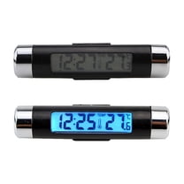 Worgeous 1 Backlight Mini Electronic Clock with Thermometer Digital LCD Display for Car Air Vent