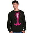 thumbnail image 3 of Breast Cancer Awareness Print Tuxedo Men's Big & Tall Long Sleeve Graphic Tee Brisco Brands 2X, 3 of 5