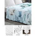 thumbnail image 6 of Coastal Seahorse California King Size Flat Sheet, Wrinkleproof & Fadeproof Cooling Flat Bed Sheet Only, Ocean Nautical Starfish Seashells Coral Breathable Soft Bedding Top Sheets 108 x 98 Inches, 6 of 8