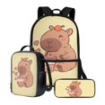 thumbnail image 2 of Yuyamidu Capybara Backpack School Set 3Pcs with Lunch Box Pencil Case Sports Bookbag Back Pack Lightweight Casual Daypacks for Elementary Primary Middle School, 2 of 7