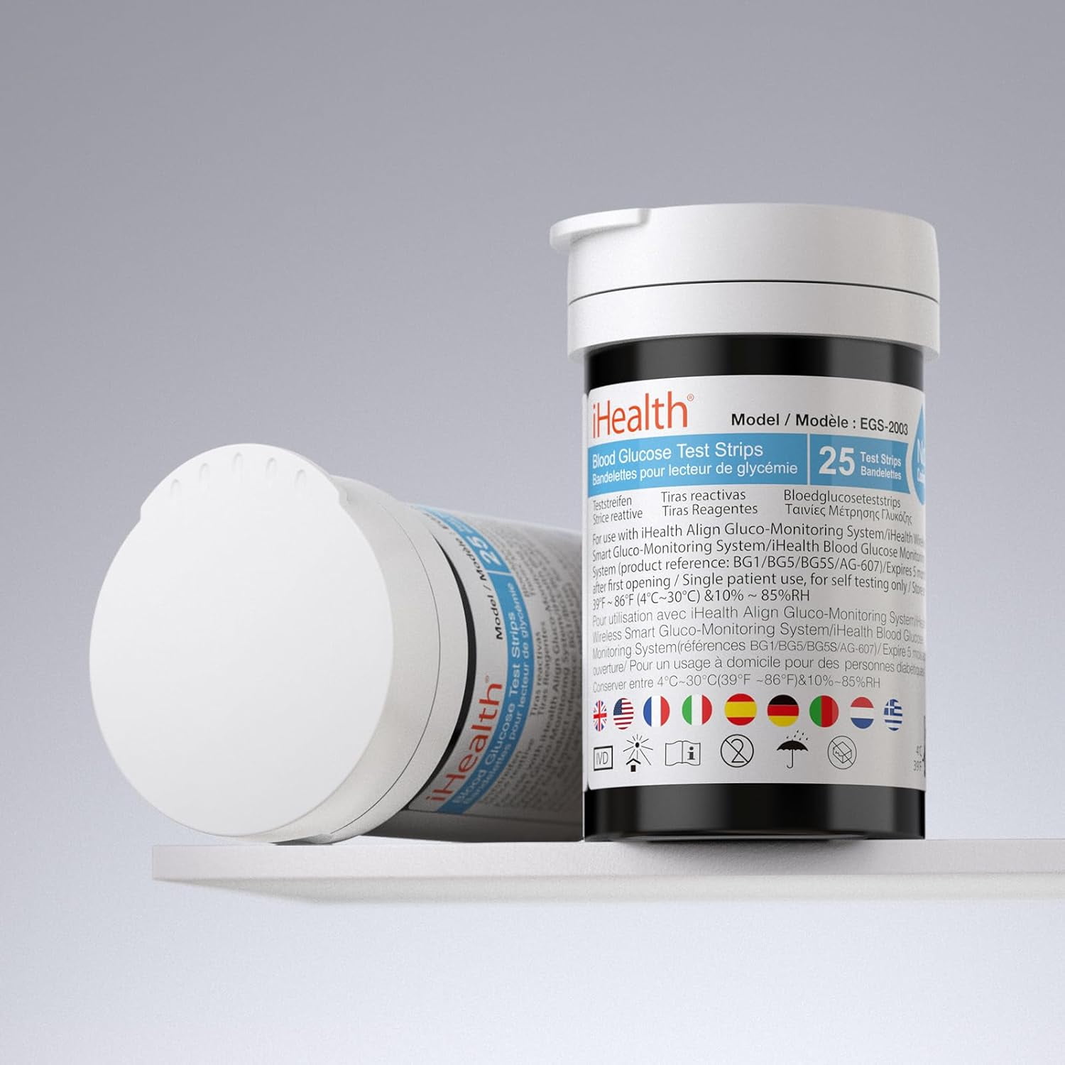 iHealth Blood Glucose Test Strips (50 Count), No Coding Blood Sugar Test, Eligible for FSA Reimbursement, Precision Sugar Measurement for Diabetics, Strips Work Only in iHealth Glucose Meters