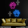 thumbnail image 2 of Craftnamesign Paw Print Neon Sign, Pet Room Wall Decor, Minimalist Wall Art, 2 of 4