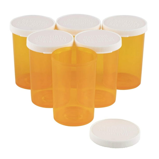 Prescription Bottles 50Pack 20Dram Plastic Empty Pill Bottles, Prescription Vials for
