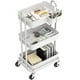 thumbnail image 2 of Rolling Utility Cart Simple Houseware, 3 niveles, blanco con balde, 2 of 9