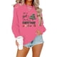 thumbnail image 2 of Gibobby Sudadera ocio Sudadera informal sin capucha de manga larga con cuello Rojoondo y estampado de árbol de Navidad para mujer para la temporada de otoño e invierno (Rojo, L), 2 of 3