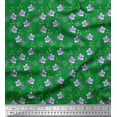 thumbnail image 1 of Soimoi Green Rayon Fabric Bell Floral Printed Craft Fabric by the Yard 42 Inch Wide, 1 of 3