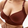 thumbnail image 3 of EchfiProm Plunge Bras for Women Brown Plus Size Bralette Older Women Underwire Ladies Bras 40B, 3 of 5