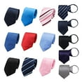 thumbnail image 1 of Zipper Ties for Men, 14PCS Segarty 18" Normal Skinny Easy Tie, Solid Silk Mens Pre Tied Necktie Set, 1 of 10