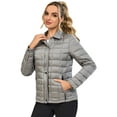 thumbnail image 6 of Little Donkey Andy Women's Quilted Puffer Jacket Lightweight Insulated Jacket Full Zip Thermal Padded Winter Coat with Pockets Light grey M, 6 of 6