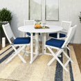 thumbnail image 3 of CorLiving Miramar White Washed Wood Outdoor Folding Dining 5pc Set, 3 of 5