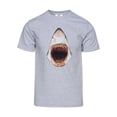 thumbnail image 1 of T-Shirt à Manches Courtes Attaque de Requin pour Hommes - Gris Chiné - 2TG, 1 of 1