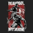 thumbnail image 2 of Junior's Marvel: Deadpool & Wolverine Grayscale Poses  Festival Muscle Graphic T-Shirt, 2 of 4