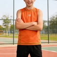 thumbnail image 6 of Ymyiu Boy Tank Tops Youth Boys Compression Sleeveless Shirt Undershirts Workout Base Layer Vest Quick Dry Soccer Shirts Size 13-14 Years(Orange, 13-14 Years), 6 of 6