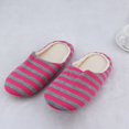 thumbnail image 3 of Striped Cloth Bottom Couples Warm Slippers Non Slipping Shoes for Men & Women, 3 of 7