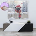 thumbnail image 4 of Playful Pug Welcomes Winter Snowy Day with Cardinal Bird Tapestry Dog Lover Gifts Wall Hanging Backdrop Home Decor - 2017, 4 of 5