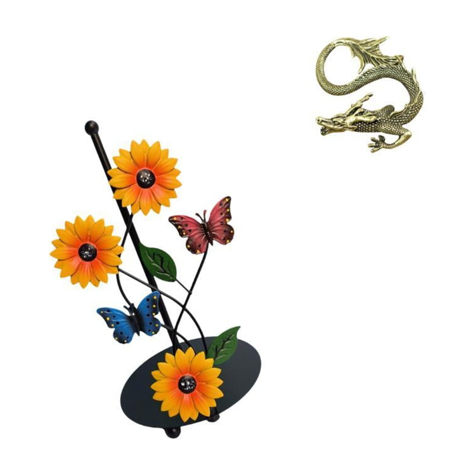 Fiocias Toilet Paper Holder Paper Towel Holder Countertop Kitchen Roll Holders Standing Chinese Sculpture Brass Iron Lightweight Removable Stable Suitable for