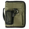 thumbnail image 1 of Funda Bíblica Verde Militar para Hombre, Mujeres y Adultos, Estuche Mediano de Nailon con Cierre y Asa, Incluye Brújula y Mosquetón, Protector de Libro de Escrituras, 1 of 5