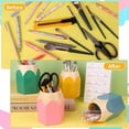 thumbnail image 3 of ‌Student stationery storage good helper! Desktop color-blocking pen holder, large capacity hexagonal design easy storage of pencil tips, cross-border plastic cylinder to make the desktop cle, 3 of 5