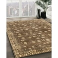 thumbnail image 3 of Ahgly Company Machine Washable Indoor Round Abstract Saddle Brown Area Rugs, 4' Round, 3 of 7