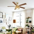 thumbnail image 2 of Parrot Uncle 52 Inch Farmhouse Gold Caged Ceiling Fans with Lights and Remote, Chandelier Ceiling Fan with Light Kit for Bedroom, Patios Covered, 2 of 13