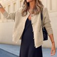 thumbnail image 2 of Suéter de cuello redondo para mujer cárdigans cómodos abrigo elegante prendas de vestir para primavera y otoño, 2 of 7
