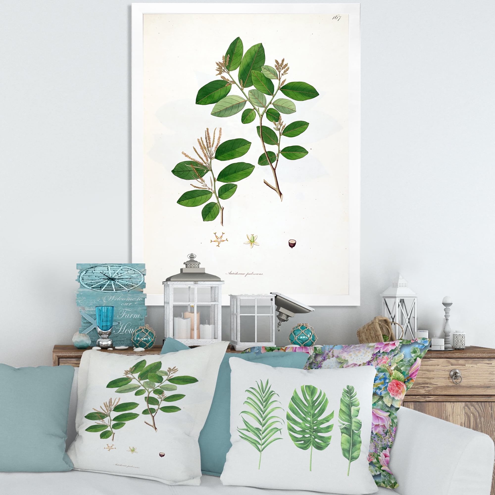 Designart 'Ancient Plant Life XIX' Farmhouse Framed Art Print