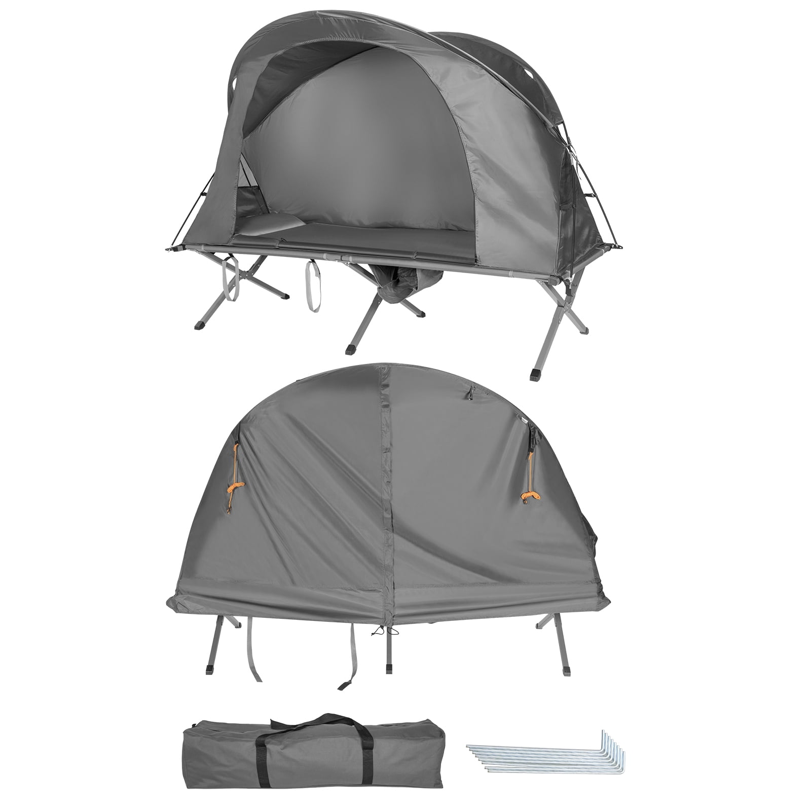 Patiojoy 1-Person Folding Camping Tent Cot Portable Outdoor Tent for Backpacking & Hiking Gray