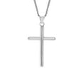 thumbnail image 4 of Precious Stars 14K White Solid Gold Traditional 1.30" Cross Unisex Religious Pendant with 16" Chain Necklace, 4 of 7