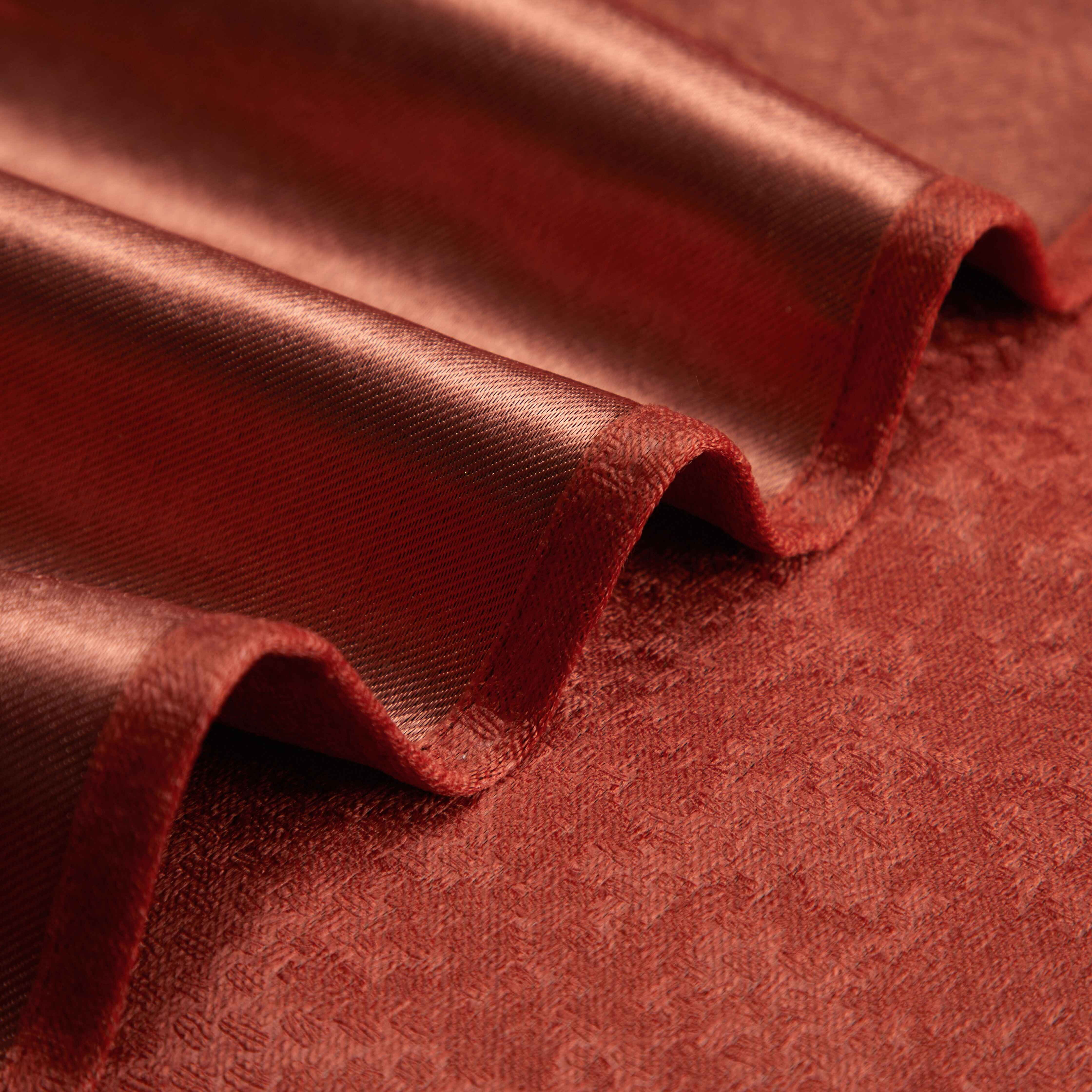 Mainstays Metallic Blackout Curtain Panel Set, Red Canyon, 27.5 in W x 63 in L