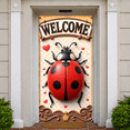 thumbnail image 6 of Ladybug Design Welcome Banner Red Hearts Ladybug Display Polka Dot Pattern Vintage Border Heart Backdrop for Garden Party Kids Birthday Welcome Event, 6 of 9