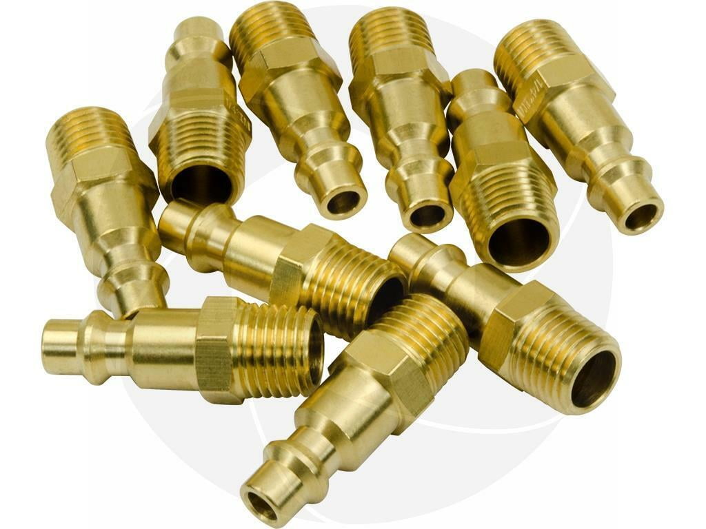 10pcs Brass Air Tool Fittings 1/4 NPT Male Milton M Plug 727 Air Hose