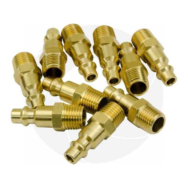 10pcs Brass Air Tool Fittings 1/4 NPT Male Milton M Plug 727 Air Hose