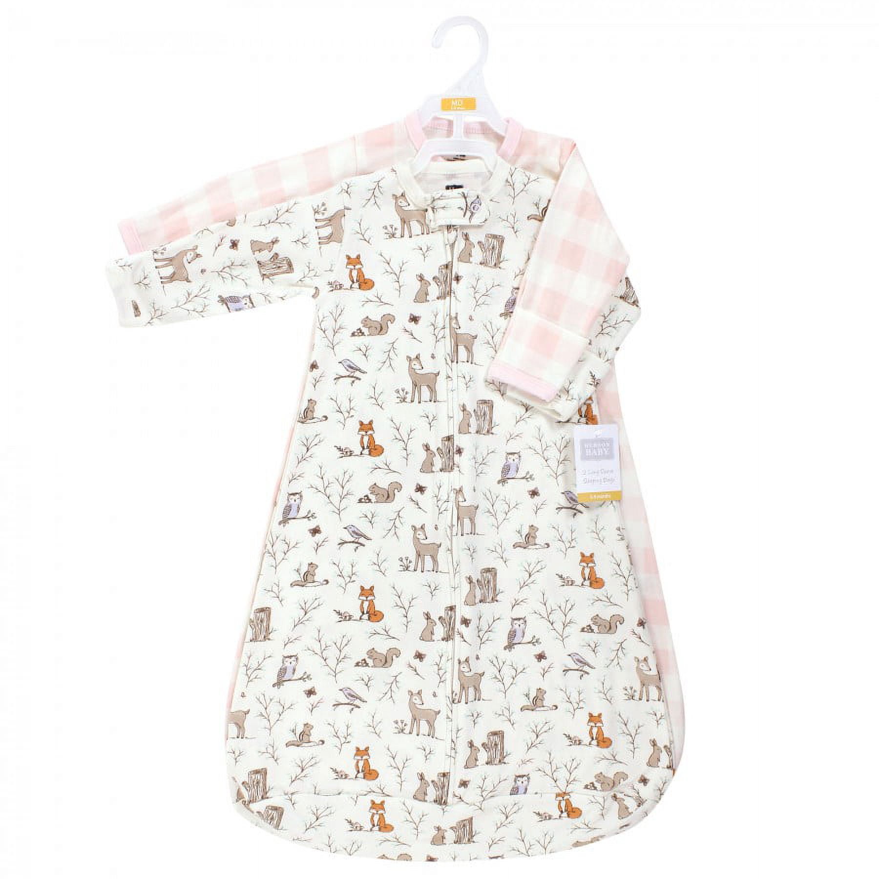 Hudson Baby Infant Girl Cotton Long-Sleeve Wearable Sleeping Bag, Sack, Blanket, Enchanted Forest, 12-18 Months