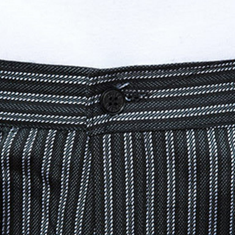 Dolkfu Striped Plus Size Mens Pants Cotton Black Business formal Dress Pants Men Stylish Trousers 3XL, Men's