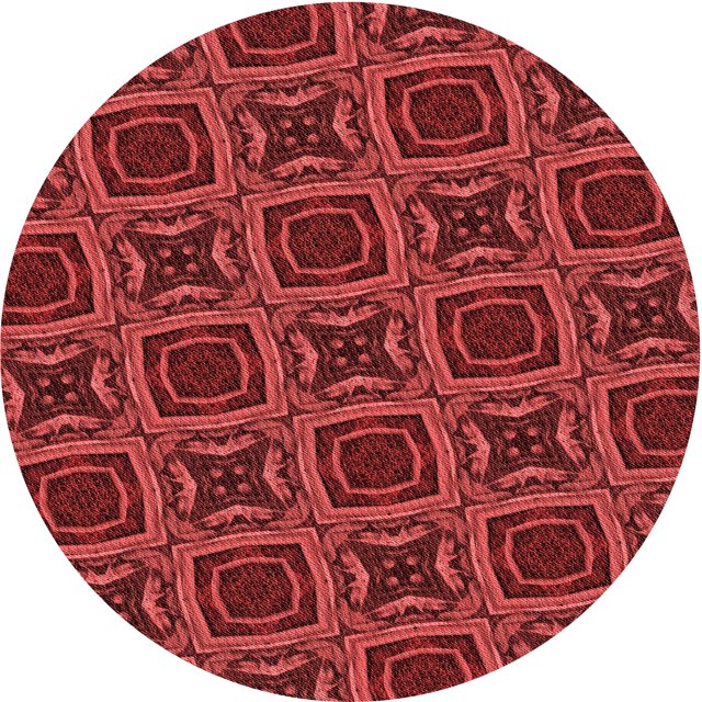 Ahgly Company Tapis d'Intérieur Ronds de Style Transitionnel Lavables à la Machine, Rouge Canneberge, 8 Pieds Rond