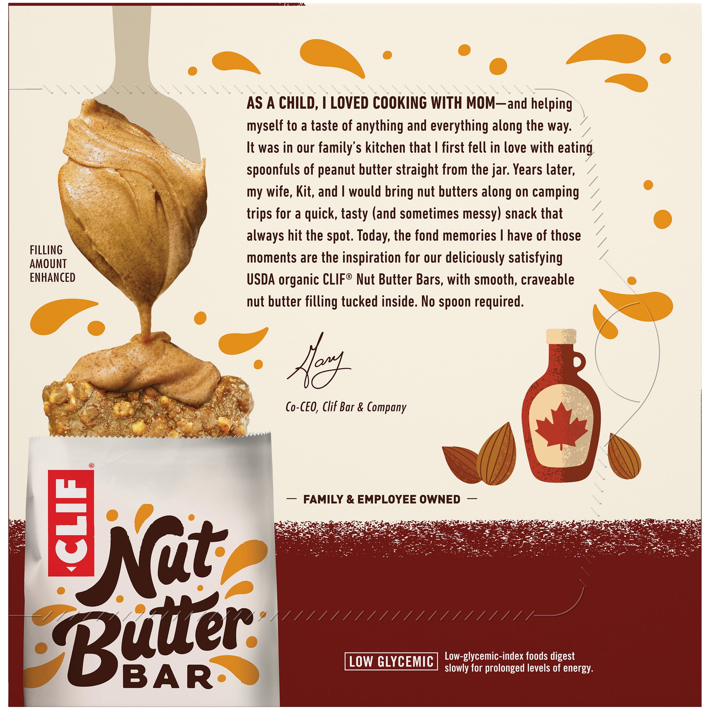Clif Bar Nut Butter Bars Organic Maple Almond Butter 1 76 Oz 5 Ct Walmart Com Walmart Com