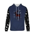 thumbnail image 4 of Sudadera con capucha para hombre, estilo casual, con cuello redondo, estampado, manga larga, blusa de poliéster, 4 of 5