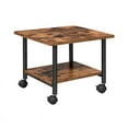 thumbnail image 1 of HOOBRO Printer Stand, 2-Tier Industrial Under Desk Printer Cart with Shelf, Mobile Heavy Duty Storage Rack on Wheels for Home, Office, Rustic Brown and Black BF02PS01G1, 1 of 5