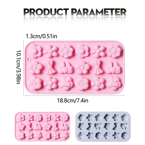 Clearance Under $0.89! 1PC Silicone Flower Mold, Bowknot Shape Fondant Cake Decorating Tray, Silica Gel, for Baking & DIY Crafts, (18.8x10.1x1.3cm, Pink)