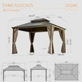 thumbnail image 7 of Domi Outdoor Living 10’x14’Hardtop Gazebo, Aluminum Frame Canopy with Galvanized Steel Double Roof,Permanent Outdoor Metal Pavilion with Curtains & Netting for Patio, Backyard & Lawn,Brown, 7 of 7