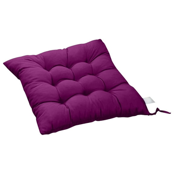 TOOPTY Square Chair Cushion, Chairs Soft Seat Cushions with Ties Soft Comfortable Non Slip Chair Mat for Kitchen Dining Office Desk Living Room Outdoor(40*40cm Purple)