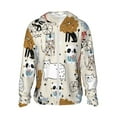 thumbnail image 2 of Uemuo Hand Drawn Animals Pattern Women's Full Zip UPF 50+ Sun Protection Hoodie Jacket Long Sleeve Sun Shirt Hiking Outdoor Performance with Pockets-XX-Large, 2 of 9