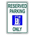 thumbnail image 1 of Reserved Parking EV Only With Graphic Restriction Alert Caution Warning Aluminum Metal Sign 18"x24" Plate, 1 of 1