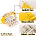 thumbnail image 3 of Estuche para lápices de gran capacidad, bolsa para lápices, bolsa de mano para bolígrafos, bolsa portátil para cosméticos, para oficina, escuela, adolescentes, niñas y niños (amarillo), 3 of 4