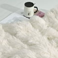 thumbnail image 3 of DweIke Shaggy Throw Blanket with Sherpa Warm Underside,Super Soft Cozy Large Plush Fuzzy Blanket,50"x60",Cream White, 3 of 7