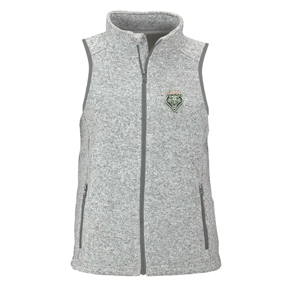 Women's Heather Gray New Mexico Lobos Summit Fleece Full Zip Sweater Vest