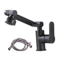 thumbnail image 2 of Grifo de baño universal giratorio de 360 ​​grados, mezclador monomando para lavabo. Negro con Pipa, 2 of 9