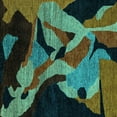 thumbnail image 1 of Ahgly Company Machine Washable Indoor Square Oriental Turquoise Blue Modern Area Rugs, 7' Square, 1 of 4