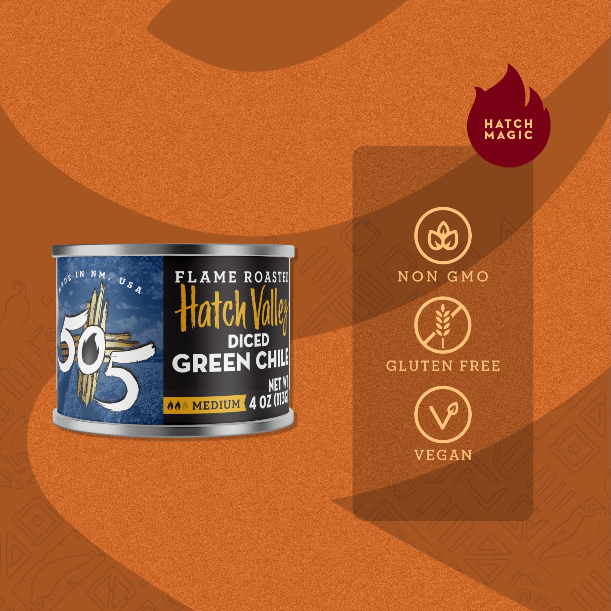 (12 pack) 505 Southwestern Flame Roasted Hatch Valley Diced Green Chile, Medium, 4 oz Can – Green Chiles for Cooking